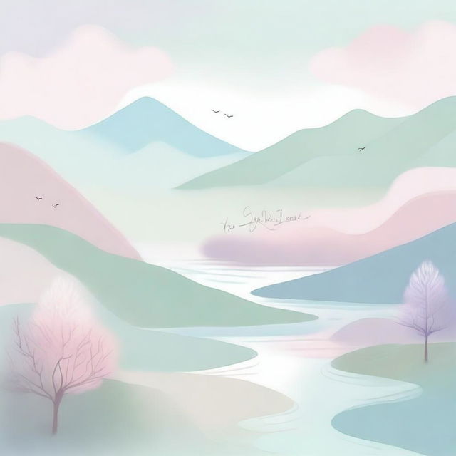 A serene and calming scene featuring soft colors and gentle words written in a beautiful, flowing script