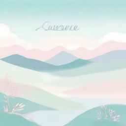 A serene and calming scene featuring soft colors and gentle words written in a beautiful, flowing script