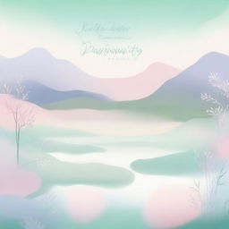 A serene and calming scene featuring soft colors and gentle words written in a beautiful, flowing script