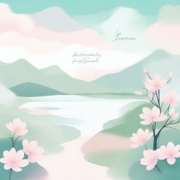 A serene and calming scene featuring soft colors and gentle words written in a beautiful, flowing script