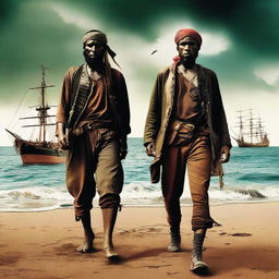 A movie poster titled 'Pirates of the Somali Lands' set in the early 21st century