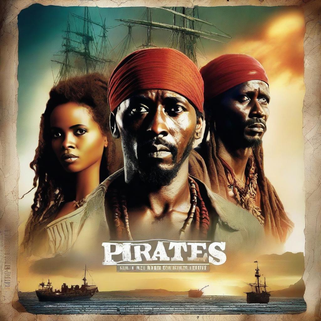 A movie poster titled 'Pirates of the Somali Lands' set in the early 21st century