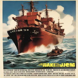 A movie poster titled 'Houthies and the Hijacking of an American Cargo Ship'