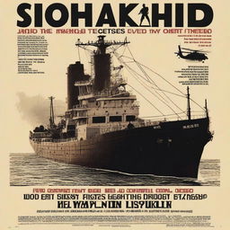 A movie poster titled 'Houthies and the Hijacking of an American Cargo Ship'