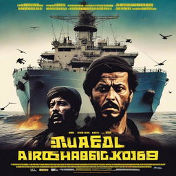 A movie poster titled 'Houthies and the Hijacking of a Cargo Ship'