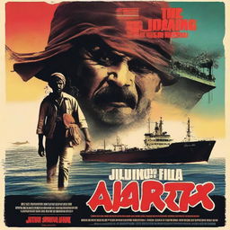 A movie poster titled 'Houthies and the Hijacking of a Cargo Ship'