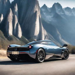 A detailed image of a Pagani Huayra featuring a roof intake