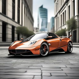 A unique concept image of a Pagani hatchback