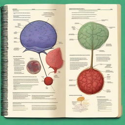 A detailed biology notebook for 9th grade students, focusing on Chapter 1: The Cell