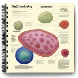 A detailed biology notebook for 9th grade students, focusing on Chapter 1: The Cell