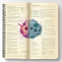 A detailed biology notebook for 9th grade students, focusing on Chapter 1: The Cell