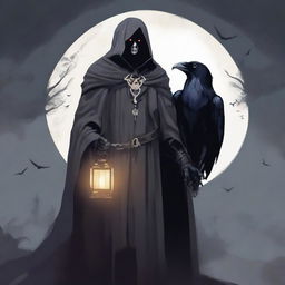 An undead lord stands with a deathly aura, wearing a cloak that exudes an aura of death