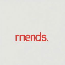 Create an image featuring the word 'Friends' as a title, with a clean white background and red accents