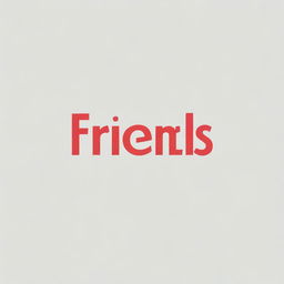 Create an image featuring the word 'Friends' as a title, with a clean white background and red accents