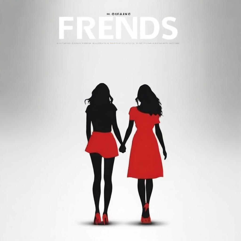 Create an image featuring the title 'Friends' with a white and red color combination