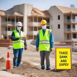 A residential construction site focused on health and safety