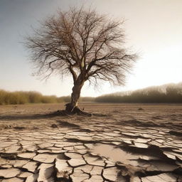 A landscape in the UK experiencing a drought