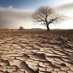 A landscape in the UK experiencing a drought