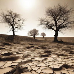 A landscape in the UK experiencing a drought