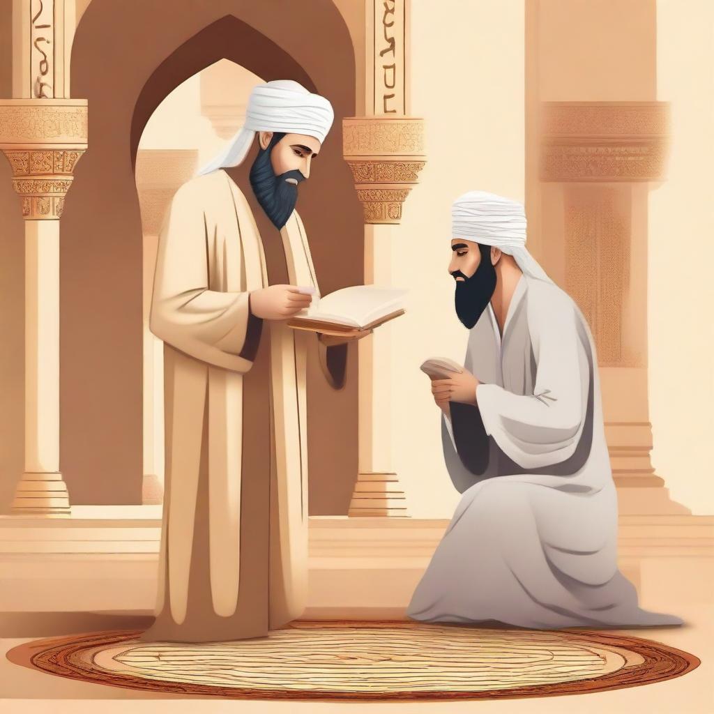 Create an illustration depicting the story of a prophet in Islamic teachings