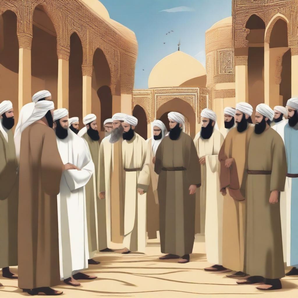 Illustrate a scene where some of the people of Bani Israil are shown believing in Allah SWT and His messenger, Prophet Isa (Jesus)