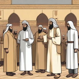 Illustrate a scene where some of the people of Bani Israil are shown believing in Allah SWT and His messenger, Prophet Isa (Jesus)