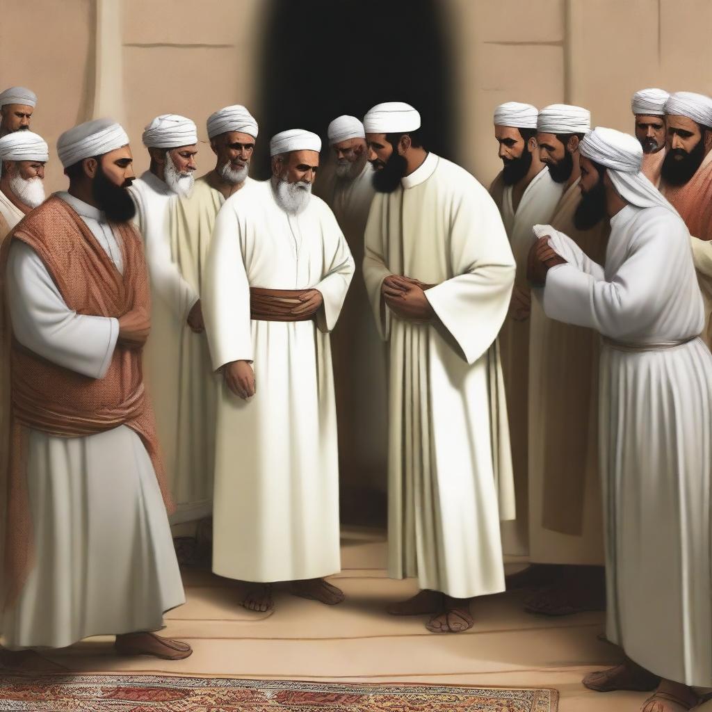 Create an illustration depicting the reaction of the Nasrani (Christians) who did not accept the message and became angry