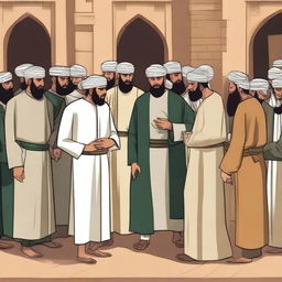Create an illustration depicting the reaction of the Nasrani (Christians) who did not accept the message and became angry