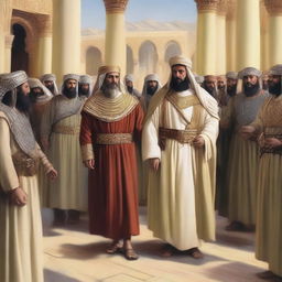 Illustrate the moment when King Herod and his soldiers are searching for Prophet Isa (Jesus) years later