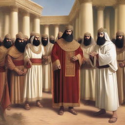 Illustrate the moment when King Herod and his soldiers are searching for Prophet Isa (Jesus) years later