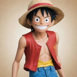 Monkey D. Luffy from One Piece, in his signature red vest and straw hat