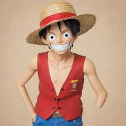 Monkey D. Luffy from One Piece, in his signature red vest and straw hat