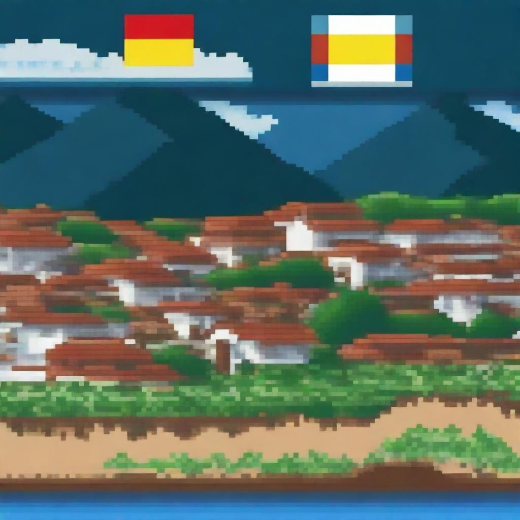 Create a pixel art representation of Colombia