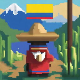 Create a pixel art representation of Colombia