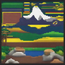Create a pixel art representation of Colombia