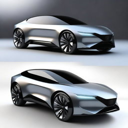 A futuristic SUV concept car with sleek, aerodynamic design, advanced LED lighting, and a luxurious interior