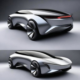 A futuristic SUV concept car with sleek, aerodynamic design, advanced LED lighting, and a luxurious interior