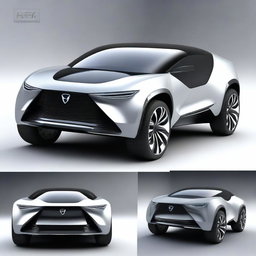A futuristic SUV concept car with sleek, aerodynamic design, advanced LED lighting, and a luxurious interior
