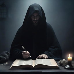 Create a dark-themed fantasy movie poster set in a mystical world