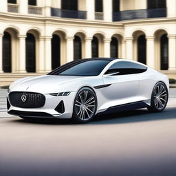 Create an image of a car with an innovative, sporty, elegant, and luxurious design