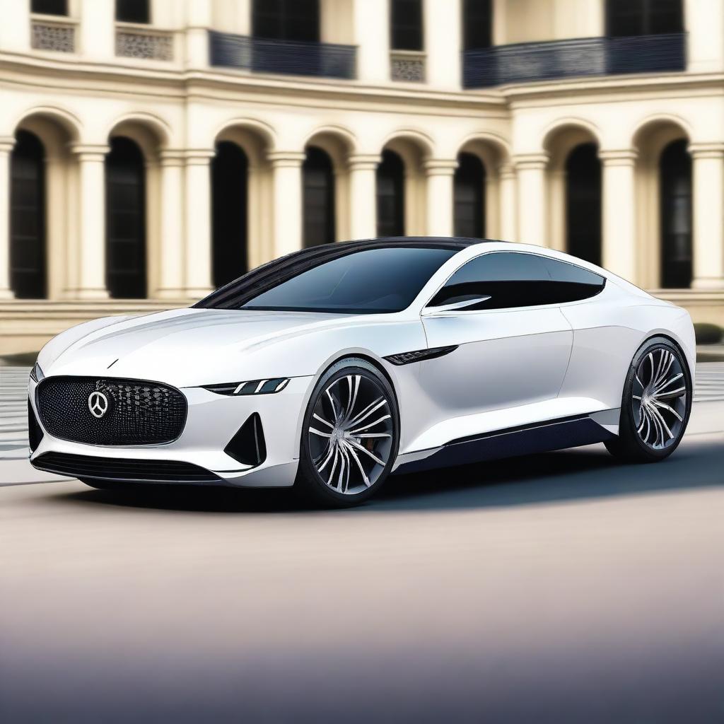 Create an image of a car with an innovative, sporty, elegant, and luxurious design