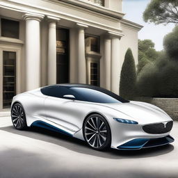 Create an image of a car with an innovative, sporty, elegant, and luxurious design