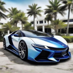 Crie uma imagem de um carro com um design inovador, esportivo, elegante e de luxo