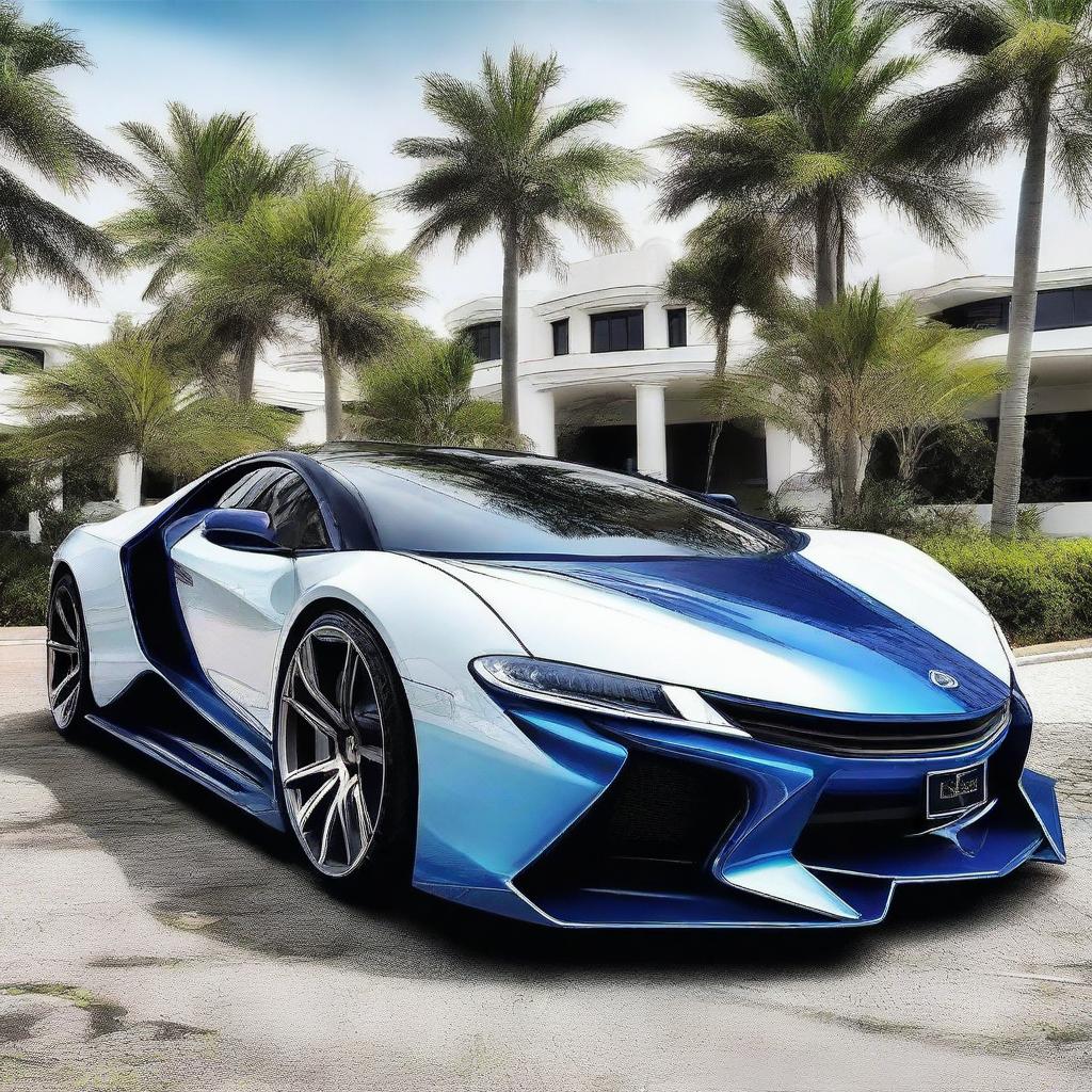 Crie uma imagem de um carro com um design inovador, esportivo, elegante e de luxo