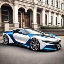 Crie uma imagem de um carro com um design inovador, esportivo, elegante e de luxo