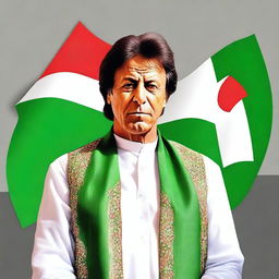 Create an image of the former Prime Minister of Pakistan, Imran Khan, dressed in traditional Pakistani cultural clothes
