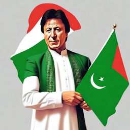 Create an image of the former Prime Minister of Pakistan, Imran Khan, dressed in traditional Pakistani cultural clothes
