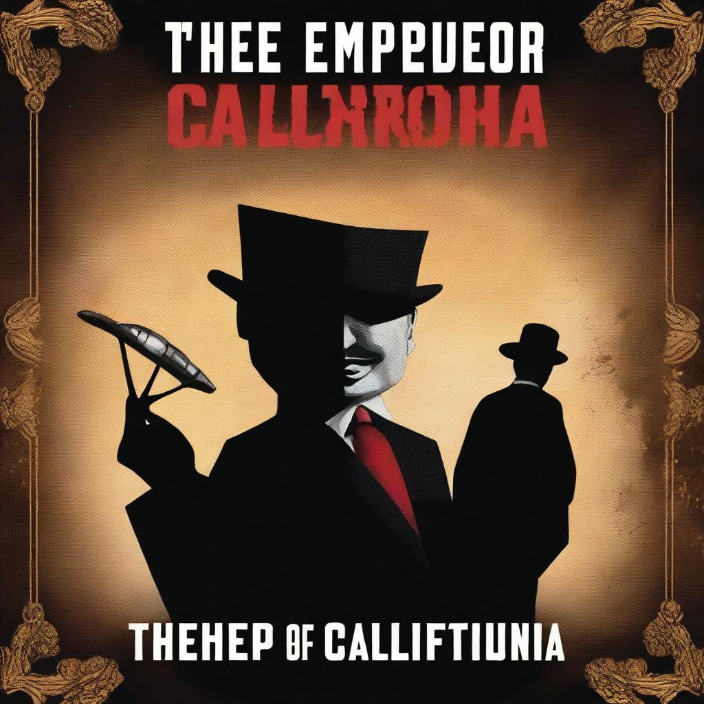 A compelling book cover titled 'THE EMPEROR OF CALIFORNIA,' blending elements from 'The Godfather' cover