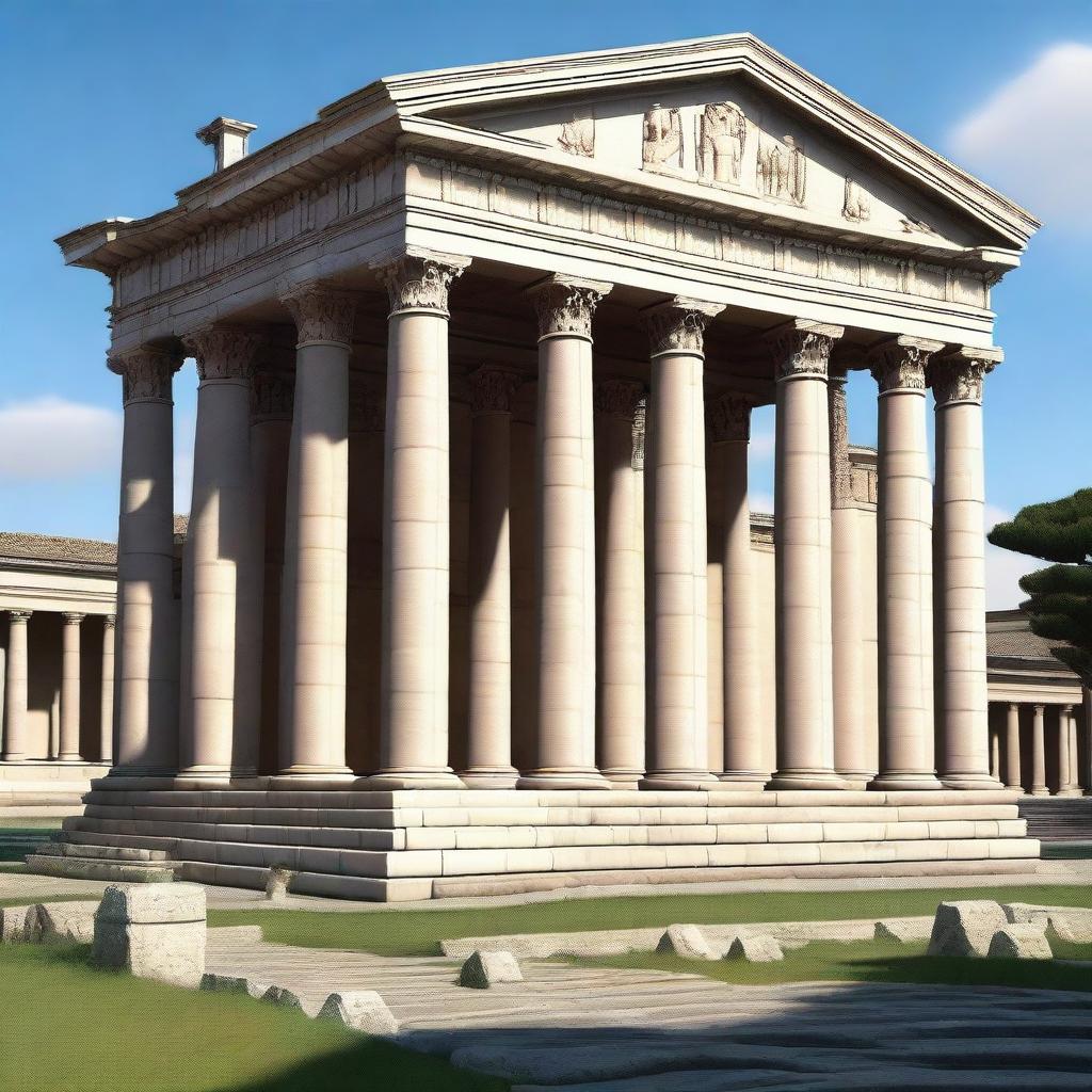 The Roman temple of Minerva as it would appear in the present time, perfectly preserved