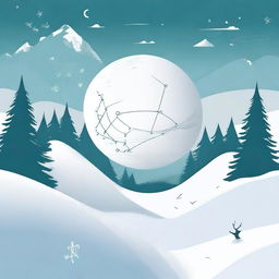 An illustration of a snowball rolling down a hill, with mathematical equations and differential equations floating around it, representing the physics and mathematics behind its motion